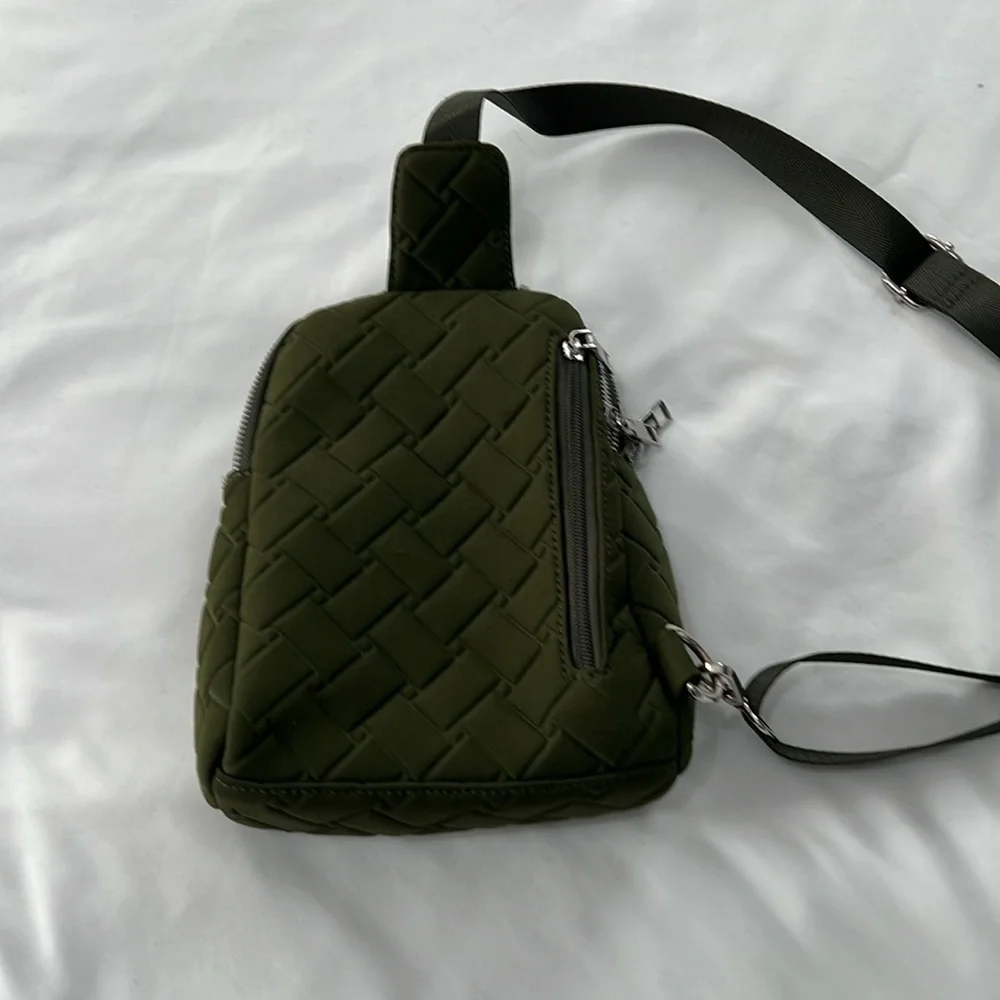 Destination Army Green Quilted Mini Backpack